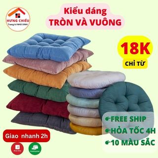Đệm ngồi bệt tròn nệm lót ghế vuông văn phòng decor trang trí bàn nhật quán cafe trà chanh trà sữa cỡ 40cm