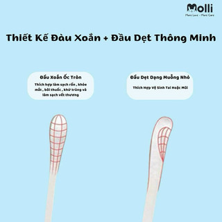 Tăm bông thân giấy Molli cho bé 200c/hộp