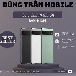 Điện thoại google pixel 6a máy đẹp nguyên zin lock lên quốc tế 2 sim ram 6/64g