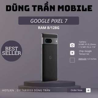 Điện thoại google pixel 7 lock máy đẹp nguyên zin ram 8/128g 2 sim