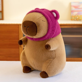 Gấu bông capybara đội mũ gấu dâu kích thước 50cm,65cm