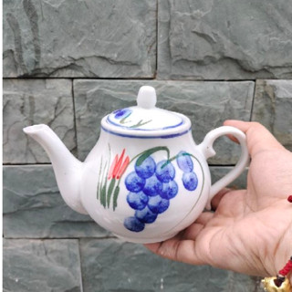  👐1 Bình Trà Men Sứ Hoạ Tiết Hoa Nho  Mẫu bình nhỏ xinh  