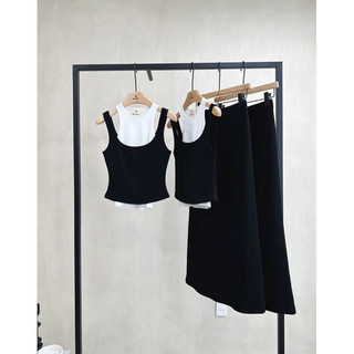 sét áo kiểu kèm chân váy basic 3 món