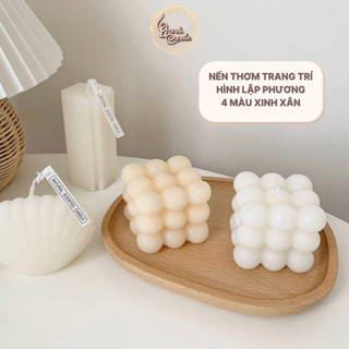 Nến thơm trang trí hình lập phương bọt biển phong cách hàn quốc