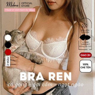 Áo lót ngực ren có gọng không đệm mút lót 2 lớp gợi cảm sexy mềm mại nâng ngực tinh khôi mát mẻ mặc blazer Mebra A007
