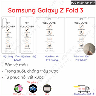 Dán PPF bóng, nhám cho Samsung Galaxy Z Fold 3 (ZFlod 3) màn hình, mặt lưng, full viền, bản lề