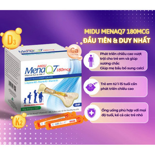 Canxi hữu cơ midu menaq7 180mcg giúp phát triển chiều cao,cho xương chắc khoẻ