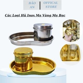 Hũ đựng bông mạ vàng, inox các loại chén mạ vàng mạ bạc chuyên dùng trong spa y tế