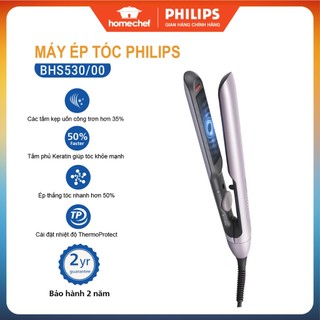 Máy ép tóc, máy duỗi tóc Philips BHS530, tạo kiểu dễ dàng, an toàn bảo vệ tóc, bảo hành 2 năm | Hàng chính hãng