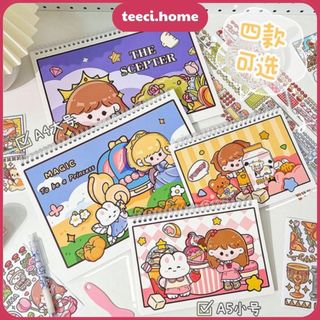Số Tay Vở Gáy Lò Xo Sổ Chiết Sticker Lưu Trữ Washi Tape A5 B5 A4 80 Trang Trang Trí Sổ Tay Dụng Cụ Bullet Journal Y015