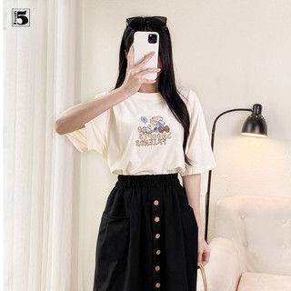 Áo thun nữ Twentyfive dáng rộng tay lỡ họa tiết in hoạt hình Snoopy Friends nhiều màu 5769