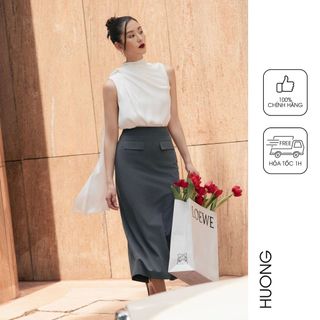Áo sơ mi lụa chloe silk top huong boutique hbsm1128