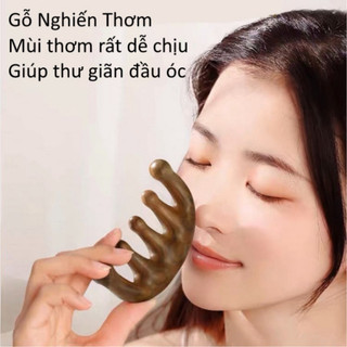 Lược Gỗ Đàn Hương Mát Xa Đầu Giúp Tóc Suông Mượt Lưu Thông Khí Huyết Dành Cho Cả Nam Và Nữ