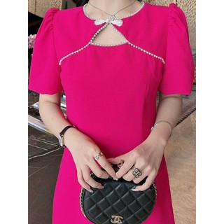 ĐẦM SUÔNG CỔ KHOÉT HỘT CHÂU