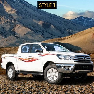 Combo 2 tem dán sườn xe bán tải, decal dán xe bán tải Triton, Navara, Colorado, Ford Ranger, BT50