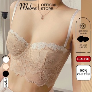  Áo Corset Có Gọng Nâng Có Mút Mỏng Lắp Rời Mix Viền Ren Mềm Mại Cup Ngang Dây Rời Mebra