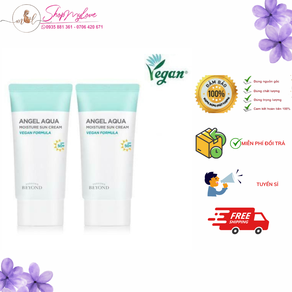 Kem chống nắng dưỡng ẩm Beyond Angel Aqua Moisture Sun Cream 50mlx2 (BEYOND ANGEL AQUA MOISTURE SUN CREAM)