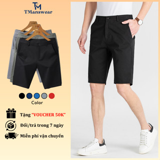 Quần short kaki nam chất vải dày dặn co dãn, mềm mại - Quần kaki ngắn Form regular phong cách trẻ trung năng động