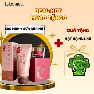 Combo Giảm Mụn, Dưỡng Da Cao Sâm Mụn + Sửa Rửa Mặt - Tặng nạ Xù