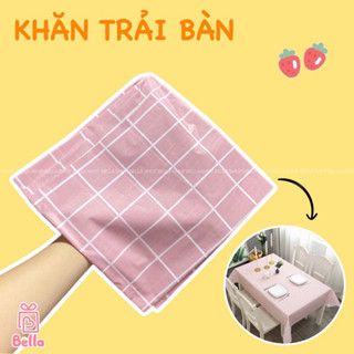 Khăn Trải Bàn Màu Hồng Caro Chống Thấm Nước, Khăn Phủ Bàn Ăn, Decor Bàn Làm Việc, Thảm Picnic Vintage