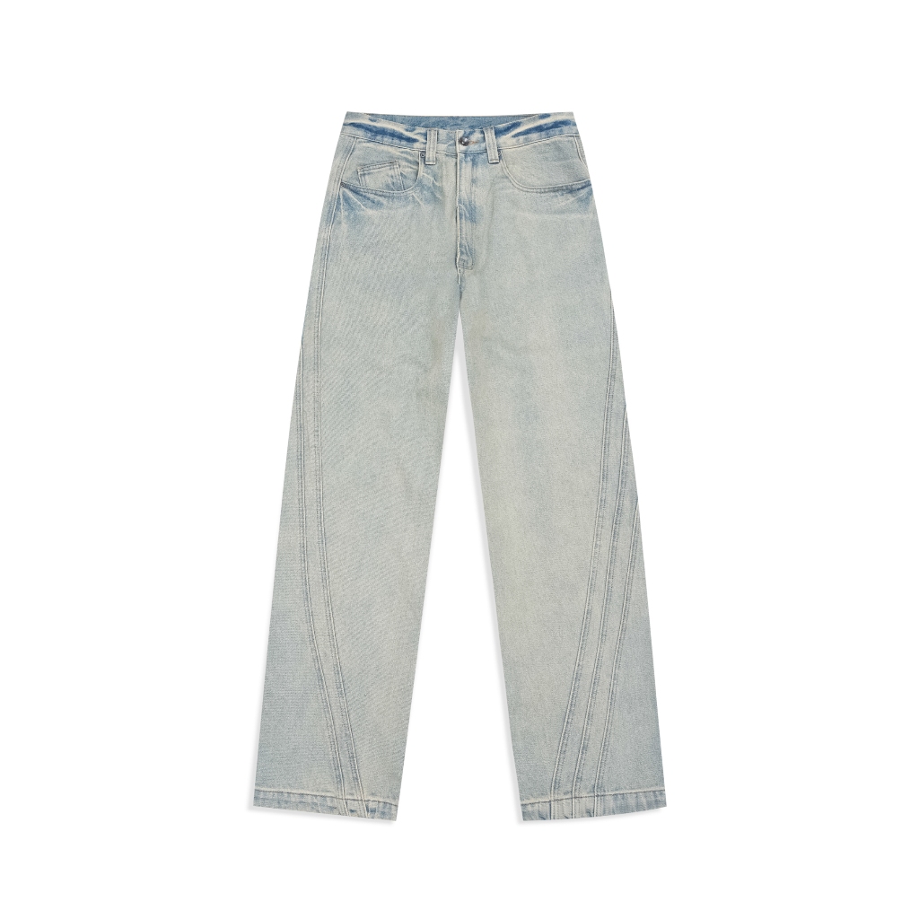 Quần ống rộng washed 5 sọc 23september