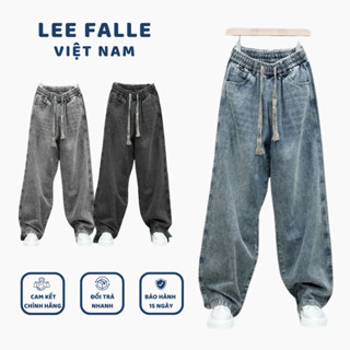 Quần Jean Nam Lee FALLE Việt Nam Form Rộng Thoải Mái, Quần Bò Ống Đứng Basic Dành Cho Nam Nữ, Quần Jean Nam Bigsize