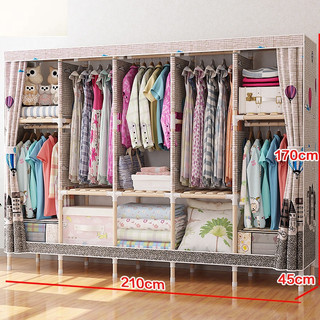 Tủ Quần Áo Vải Tủ Đựng Quần Áo Tủ Vải Loại 1 Khung Gỗ Tủ Vải 4 buồng gỗ Loại 1 Chống Ẩm Mốc