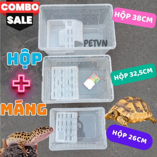 COMBO HỘP NUÔI  + MÁNG LEO KHAY ĂN CHO BÒ SÁT NHỆN THẰN LẰN LG CÔN TRÙNG ẾCH PACMAN TRĂN RẮN THÚ CƯN