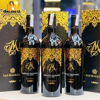 Rượu Vang Nhập Khẩu, Rượu Vang Đỏ Ý M Merlot Salento Limitted Edition - Tặng Hộp Siêu Chất Lượng