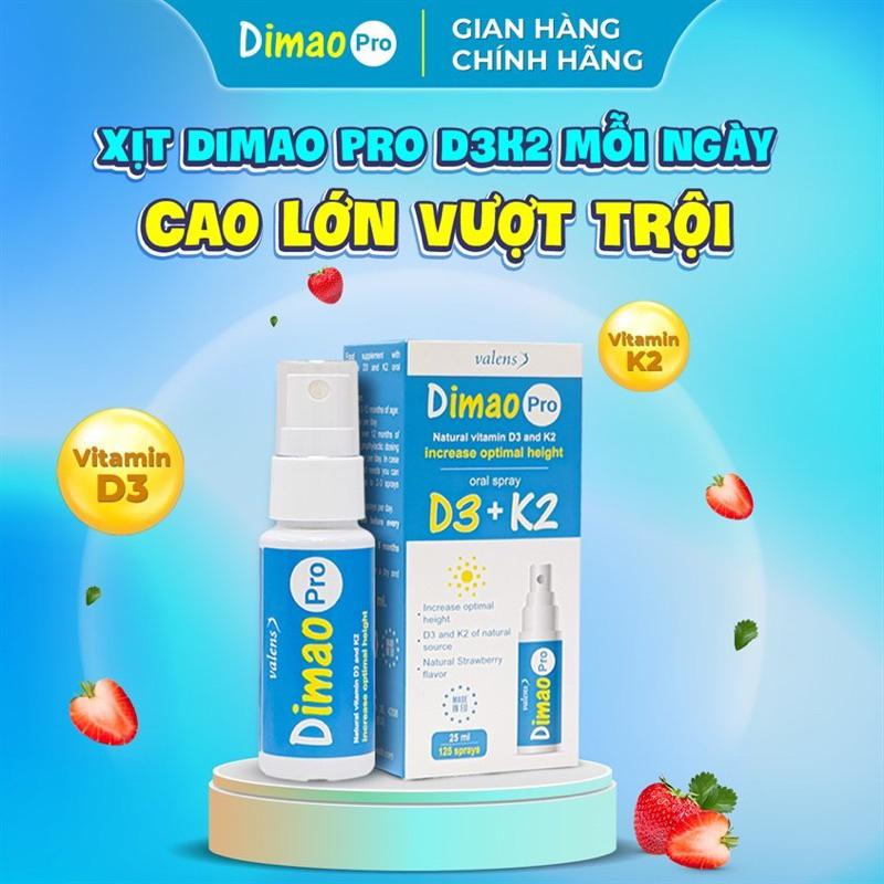Dimao pro Oral Spray D3K2 dạng xịt