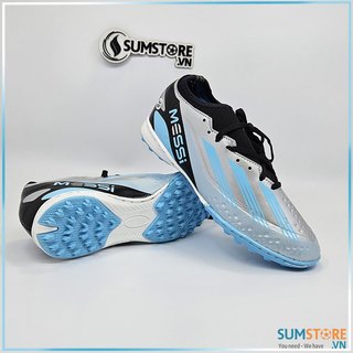 Giày Đá Banh Cổ Thun CrazyFast X24 Bạc Siêu Chất - Giày Đá Bóng TF Cao Cấp 2024