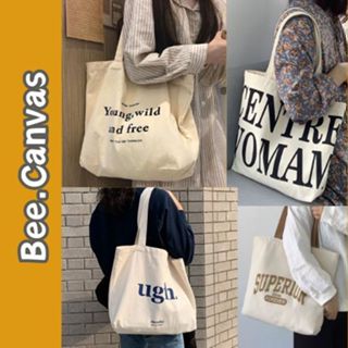 Túi tote, vải canvas, 2 quai, phong cách Hàn Quốc đeo vai có khóa miệng đi học cực xinh - Bee Canvas