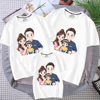 GIÁ SĨ áo gia đinh 3 người 4 người chibi chất cotton mịn mát, áo thun gia đình