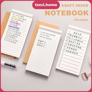 Sổ Tay Vở Ghi Chú Sổ Ghi Chú Bỏ Túi To Do List Kraft Bìa Nâu Gáy Dán Sổ Order Check List Công Việc 50 Trang TEECI D096