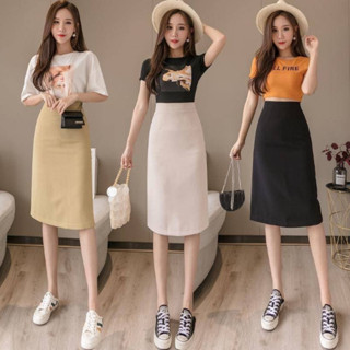 Chân Váy Chữ A Dáng Dài, Chân váy xẻ sau chất tuyết mưa Váy công sở thời trang Hàn quốc - TOTOSA