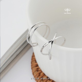  Nhẫn bạc nữ TLEE nhẫn móc chéo trơn basic TLEE JEWELRY 