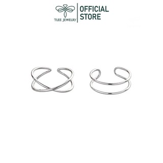 Nhẫn bạc nữ TLEE, nhẫn móc chéo trơn basic TLEE JEWELRY