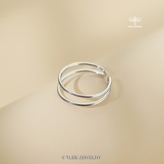 Nhẫn bạc nữ TLEE, nhẫn móc chéo trơn basic TLEE JEWELRY