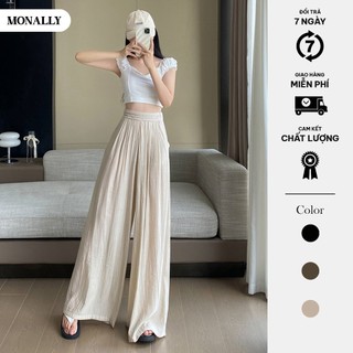 Quần vải suông Monally ống rộng đũi nhăn nhiều màu N7 G.QD.G002
