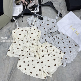 Set bộ tăm áo 2 dây có đệm ngực + quần sooc hàng QC