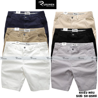 Quần short nam kaki co giãn rurumen quần đùi nam sort