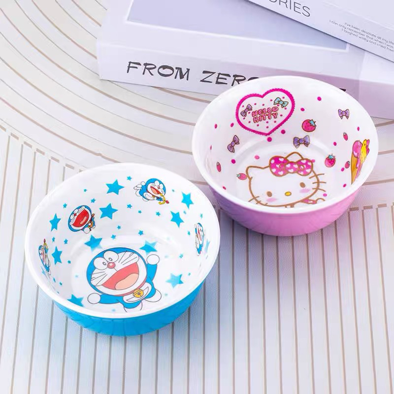🌸𝐓𝐀̣̆𝐍𝐆 𝐐𝐔𝐀̀🌸 Chén tròn dày 2 lớp Hello Kitty - Doremon Doraemon