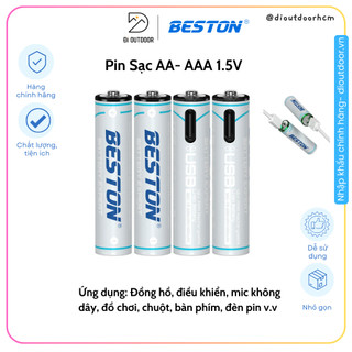 Pin sạc aa-aaa beston 1.5v sạc cổng type-c không cần dùng bộ sạc- pin tiểu sạc trực tiếp
