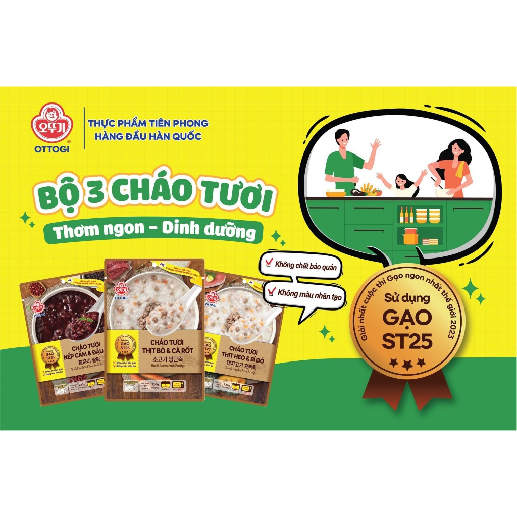 Cháo tươi Otoki (Ottogi cũ) CÁC LOẠI 220g