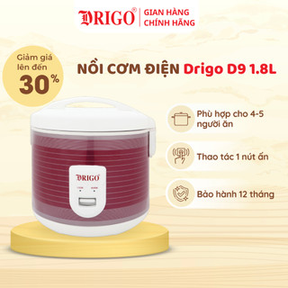 Nồi cơm điện 1.8l DRIGO D9 , Lòng nồi dày dặn - Bảo hành 12 tháng