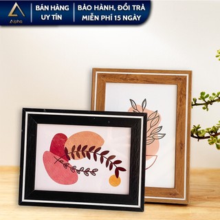 Khung ảnh để bàn hoa văn kẻ sọc vân gỗ A5 A6 B6 ALPHA, khung hình để bàn các cỡ 10x15 13x18 15x21