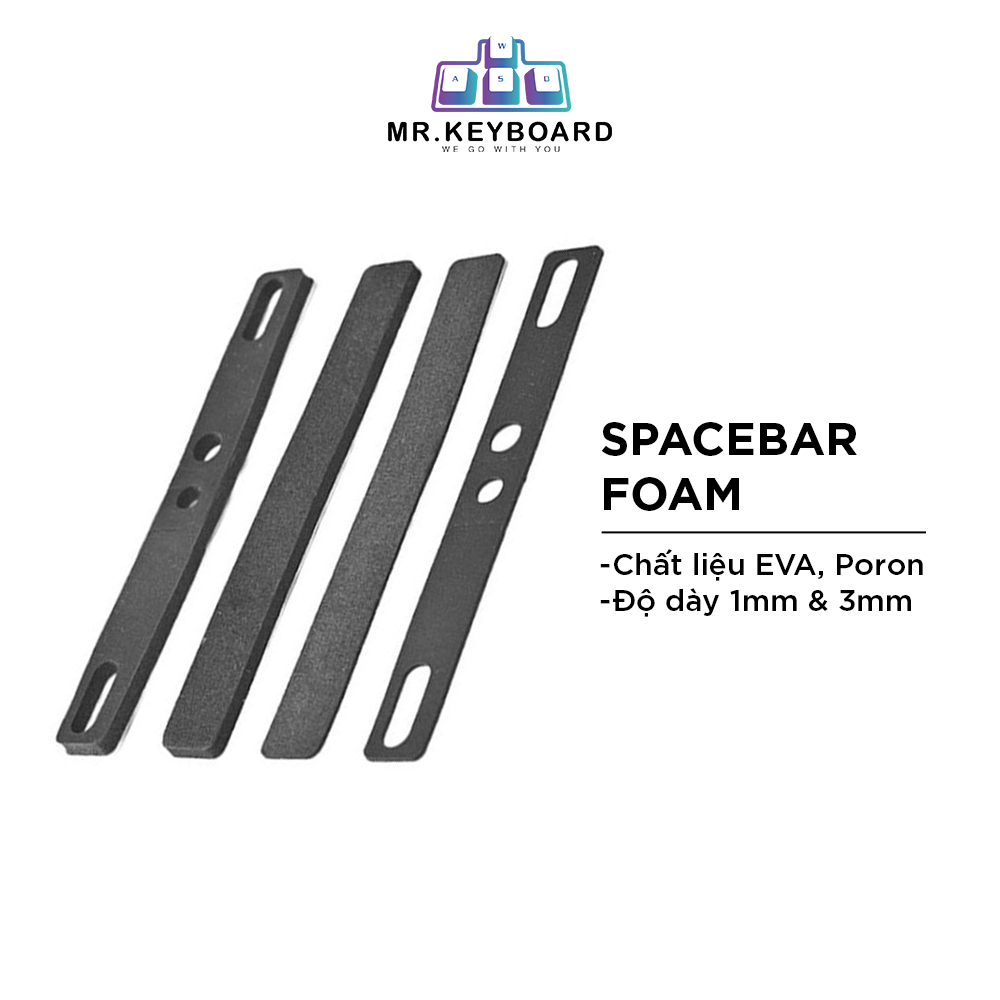 Bộ 4 Space Foam 6,25U | tiêu âm giảm vang âm thanh rỗng từ space - Chất liệu EVA, Poron - Cho bàn phím cơ