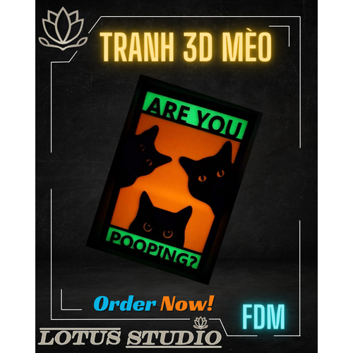 Tranh Decord Mèo (có sẵn keo dán hai mặt)