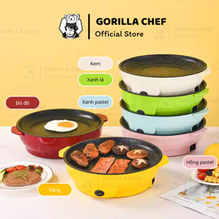 Chảo nướng điện chống dính 300-600W Gorilla Chef làm nóng siêu nhanh trong 5s