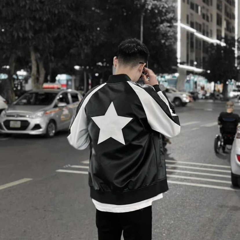 Áo Khoác Da Dolce Level Thêu Ngôi Sao Cực Hot - Áo Khoác Da Chất Liệu Chống Nhăn Cao Cấp Chuẩn Boy Phố Hottrend 2024